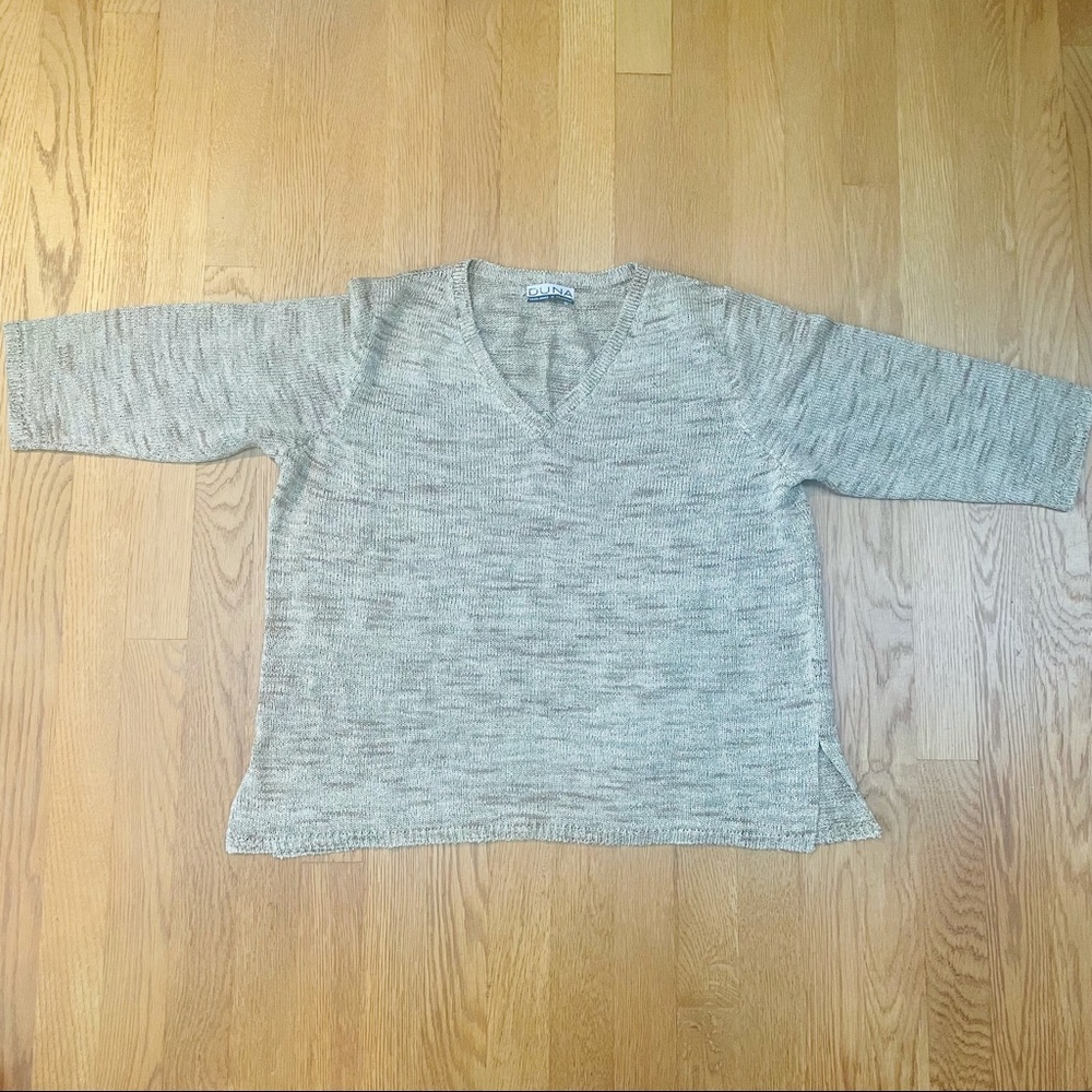 Duna Handloomed Metallic Sweater- Size L- EUC